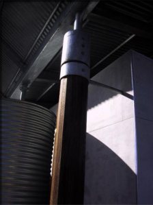Ironbark and gal steel columns